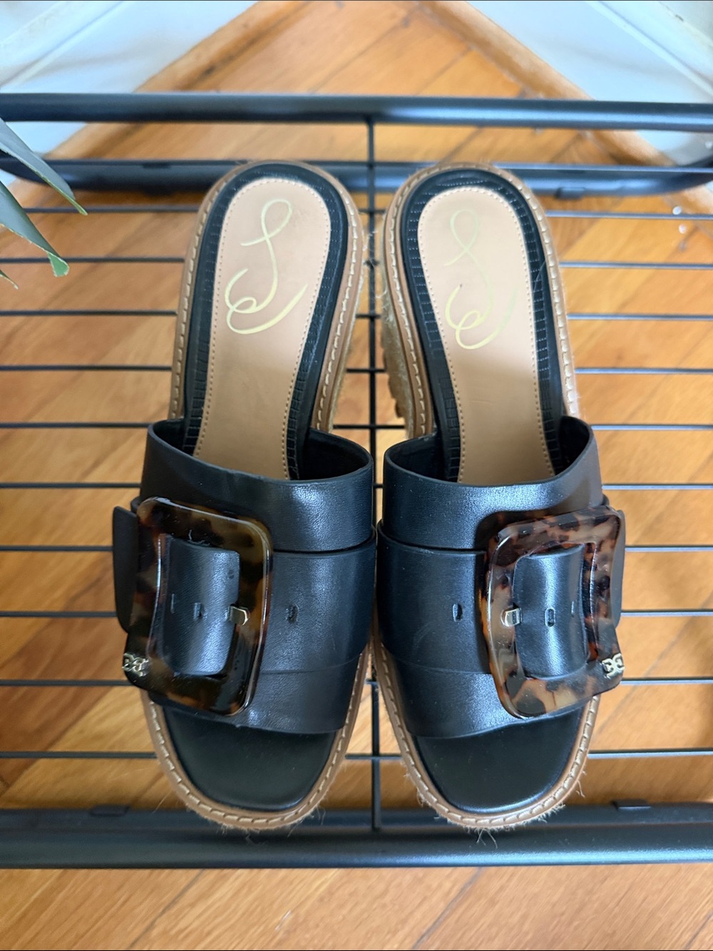 Sam Edelman Liv Espadrille Wedge Sandals with Tortoiseshell Buckle